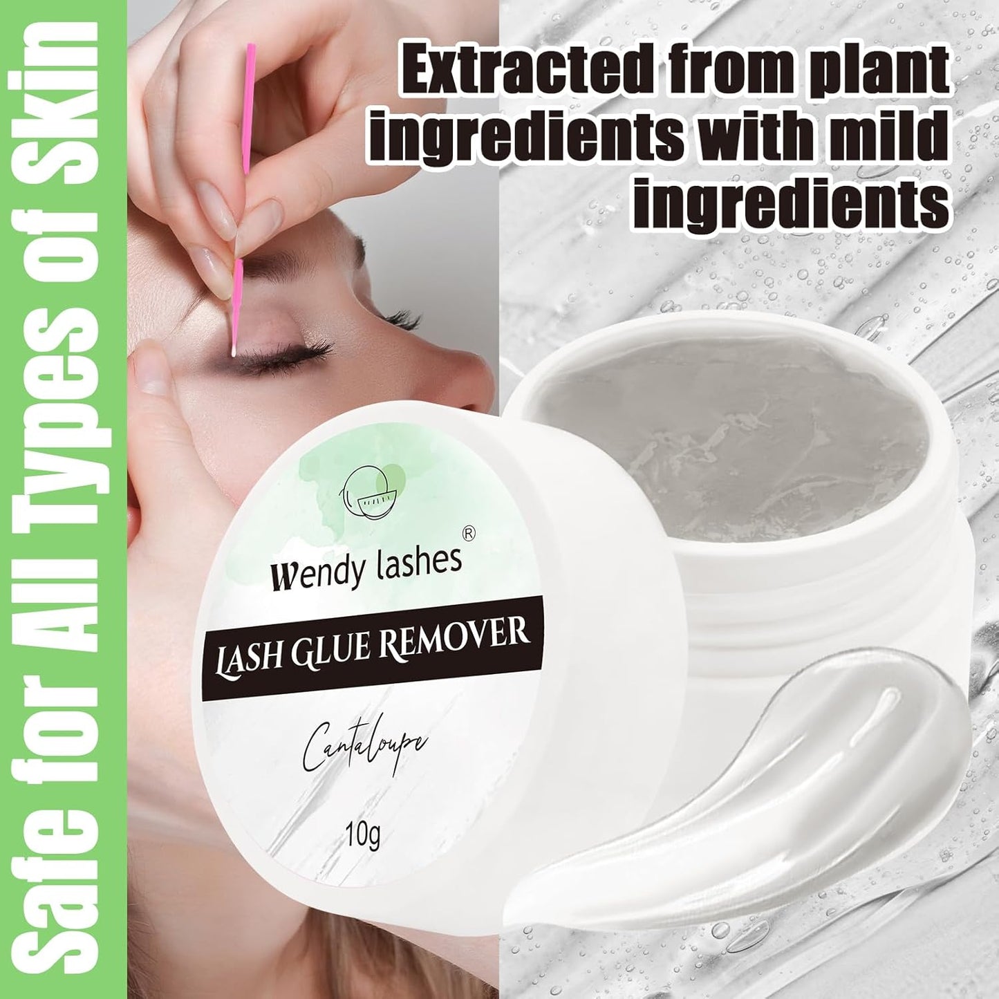 Eyelash Extension Remover - Wendy Lash Remover Cream for Cluster Glue | Grey Cantaloupe