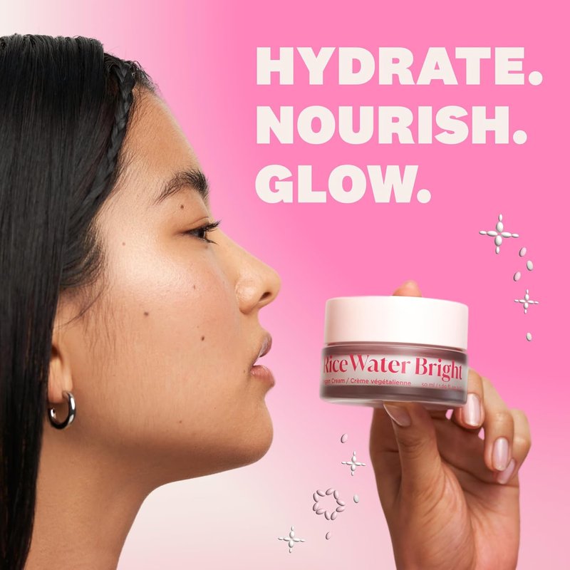 Rice Water Bright Vegan Cream - Quick-Absorbing Moisturizer with Niacinamide & Hyaluronic Acid | Korean Skin Care