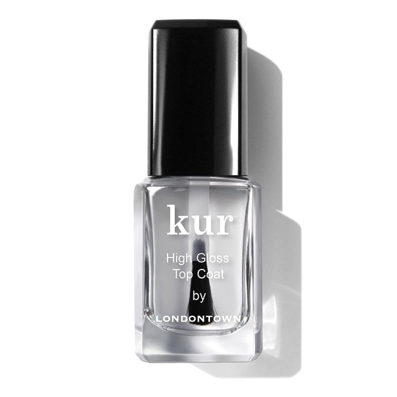 LONDONTOWN High Gloss Top Coat – Glass-Like Shine, Smooth Finish, Streak-Free Application with Pro-Contour Brush, Enhances Nail Color & Extends Wear, .40 fl oz