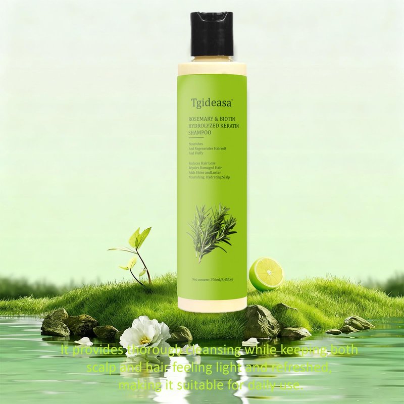 TGIDEASA Organic Rosemary & Biotin Hair Growth Shampoo,New Rosemary & Hydrolyzed Keratin Hair Growth Shampoo,Thickening & Strengthening for Thinning & hair Loss,8.45floz (1PCS)