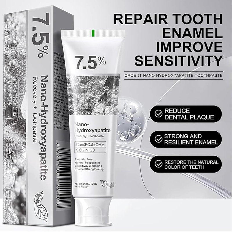 Ayzololo 7.5% Hydroxyapatite Toothpaste for Advanced Enamel Protection,Appropriate for Sensitive Teeth,Gentle and Effective Formula,Fresh Mint (Pack of 1)
