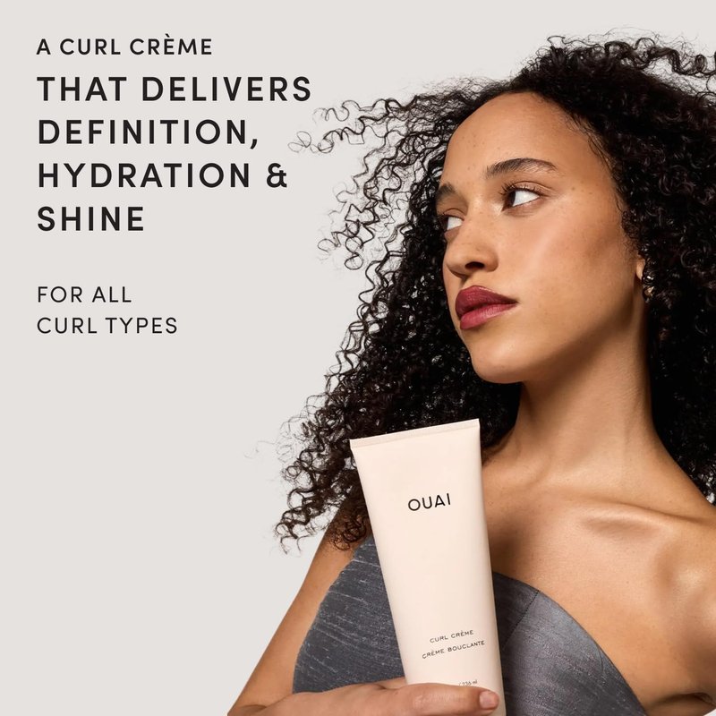 OUAI Curl Cream - Curl Defining Cream with Chia & Linseed Oil for Enhanced Definition & Hydration | 8 oz