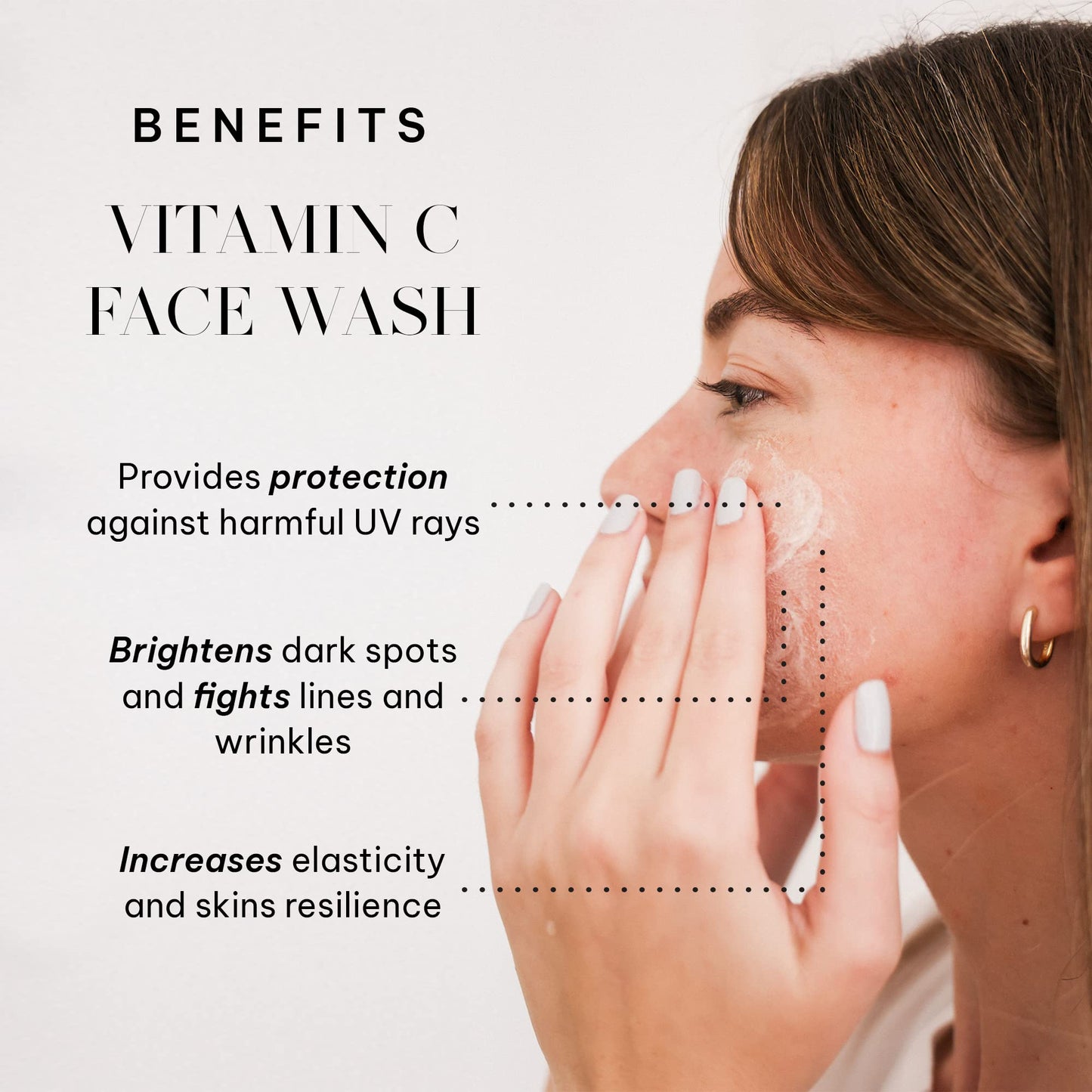 Joanna Vargas Vitamin C Face Wash for Women – Hydrating Daily Facial Cleanser with Witch Hazel, Hyaluronic Acid & Galactoarabinan – Gentle Clarifying Face Wash for Dry or Dull Skin – 120ml