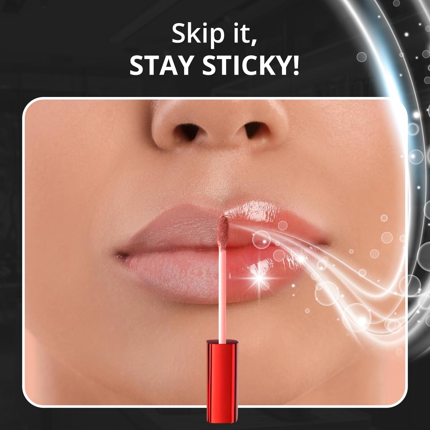 Bangalicious Scarlet Kiss Sheer Transparent Sparkle Lip Gloss for Women - Hydrating, Vitamin E Infused - Smooth Application, Clean Formula - Red Sheer Lipgloss, 1 Pack