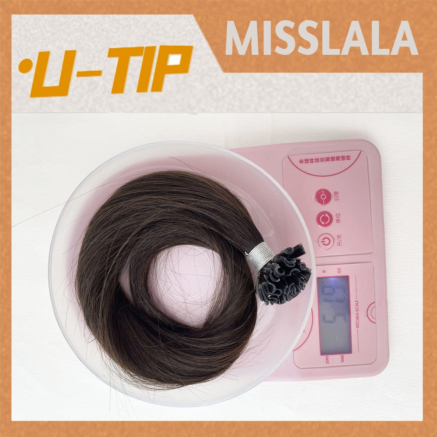 16 Inch Misslala U Tip Hair Extensions Human Hair Brown Pre Bonded Hair Extensions Color #2 Darkest Brown U Tip Brown Hair Extensions Real Human Hair Medinum Length 50g 50s