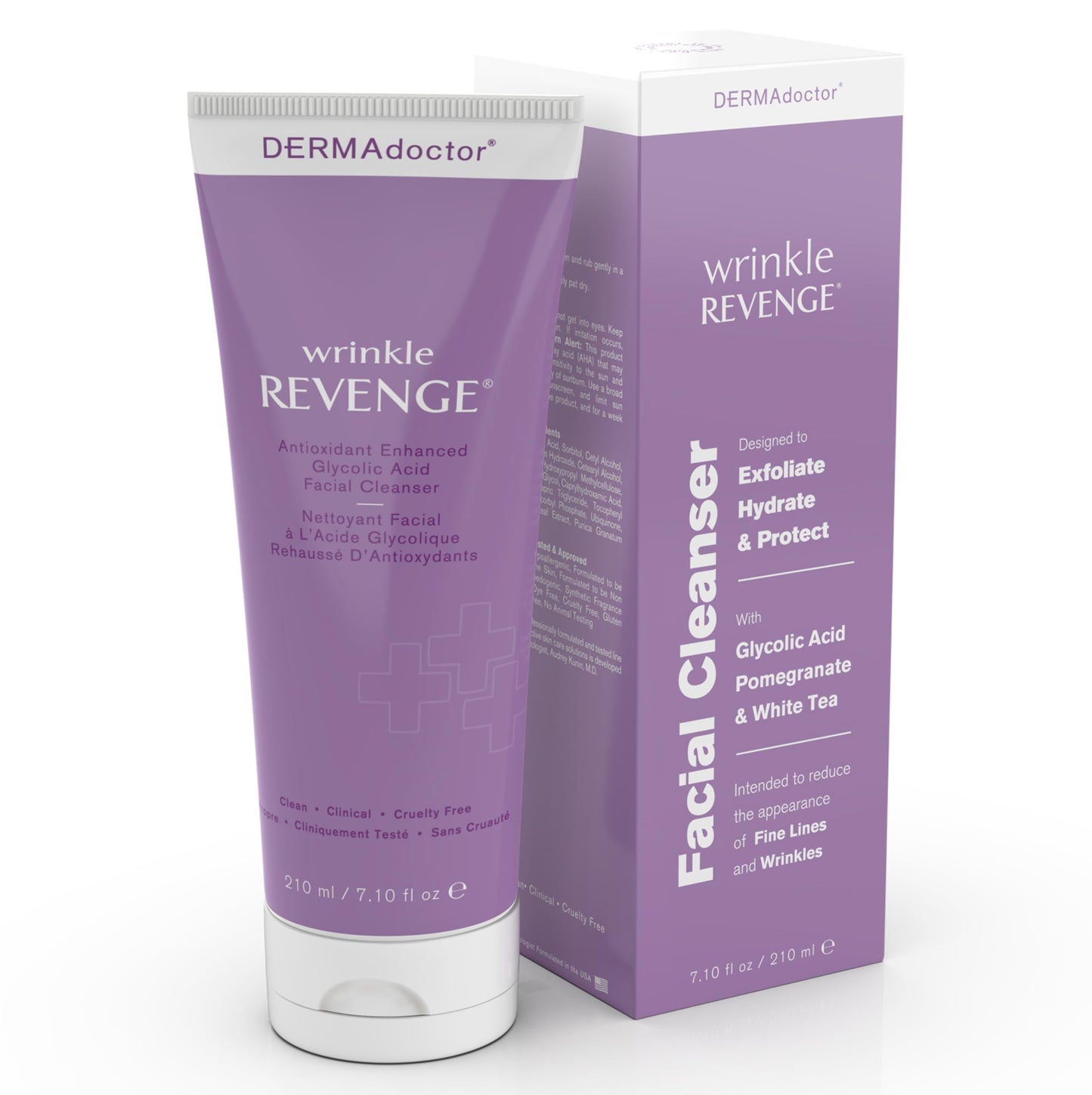 DERMAdoctor Glycolic Acid Face Wash – Exfoliating Face Wash with Antioxidants, Dermatologist Formulated Anti-Aging Facial Cleanser for Fine Lines, Wrinkles, Dullness, Uneven Skin Tone & Enlarged Pores