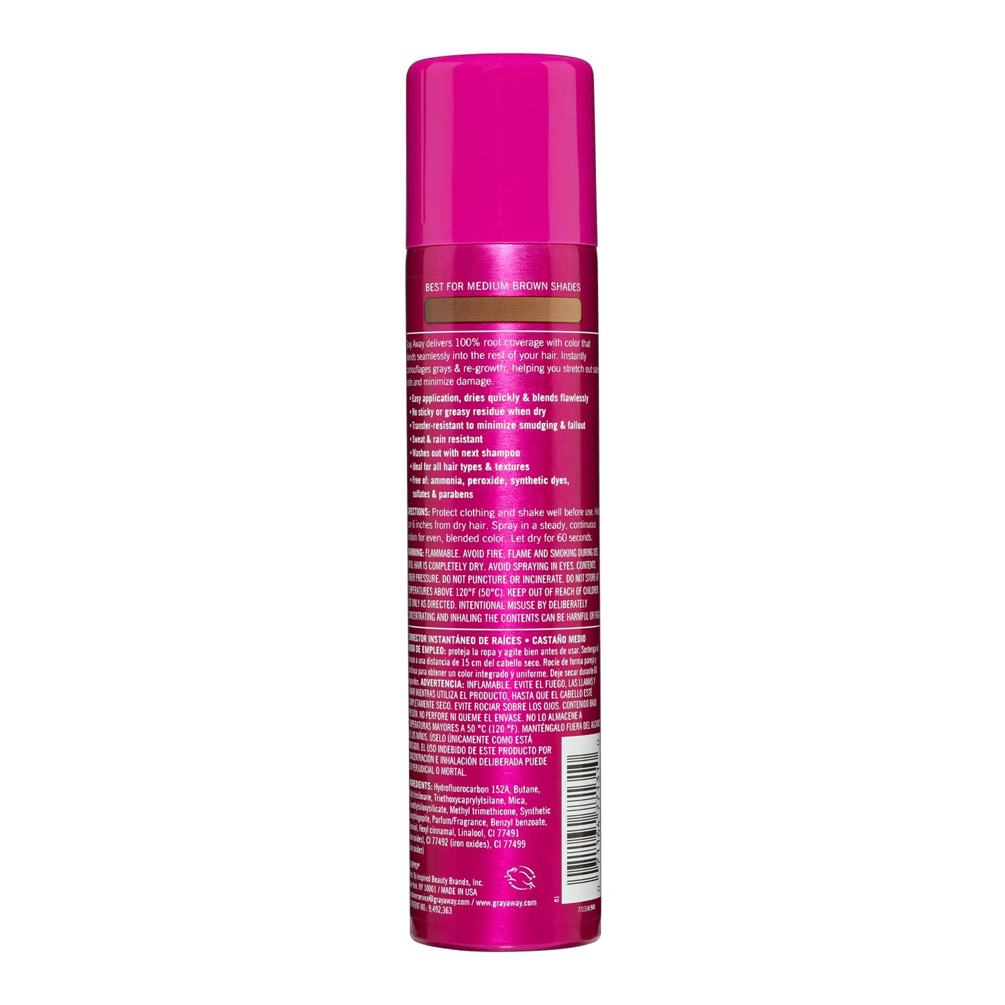 EVERPRO Gray Away Instant Root Cover Up Spray 2.5oz - Medium Brown