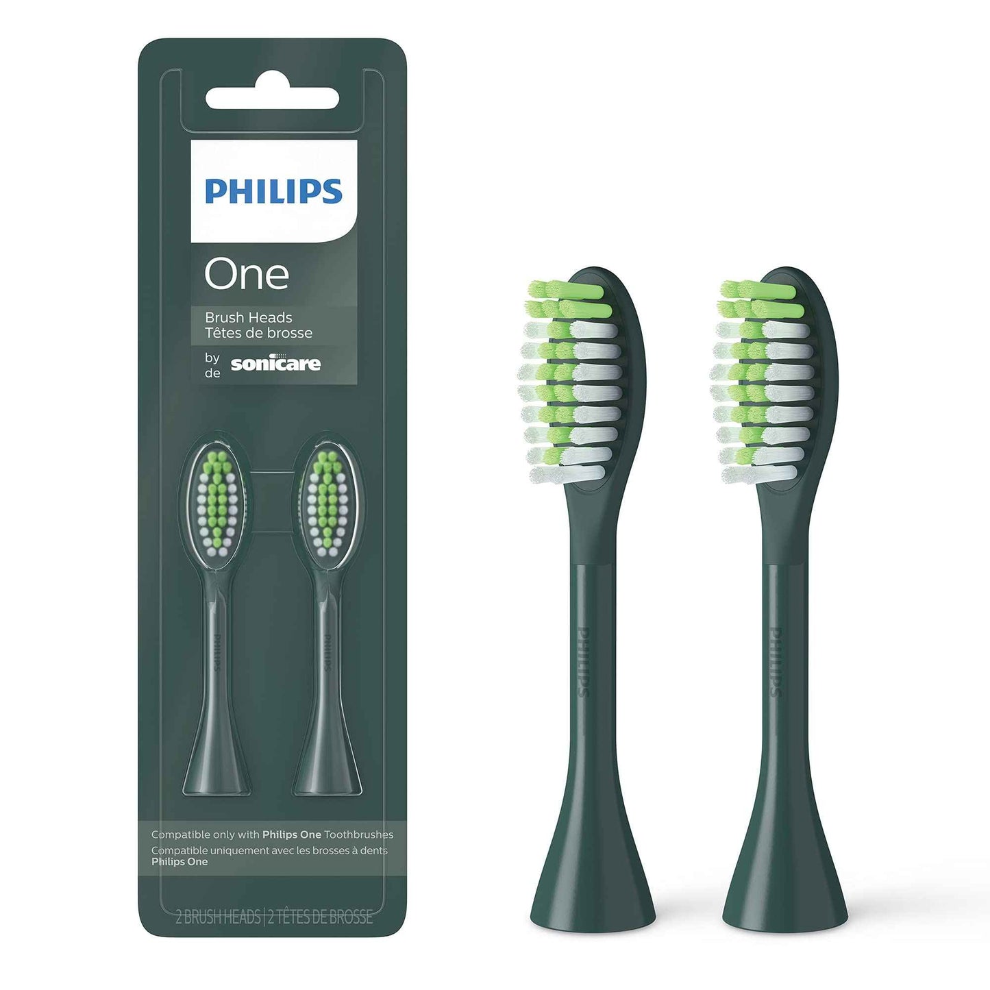 Philips One by Sonicare 2pk Brush Heads, Sage BH1022/08