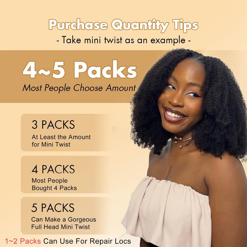 Dong H hair Afro Kinkys Bulk Human Hair for Braiding Afro Kinky-Curly Human Hair Bulk for Mini Twist Afro Kinky Bulk Hair for Dreadlocks Extensions Repair Locs Micro Locs Extension 14Inch(1B,35g/pack)