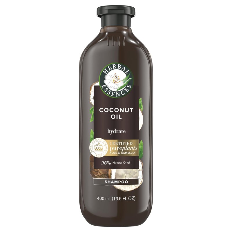 Herbal Essences Coconut Oil Hydrating Shampoo, 13.5 Fl Oz, with Certified Camellia Oil and Aloe Vera, For All Hair Types, Especially Dry Hair