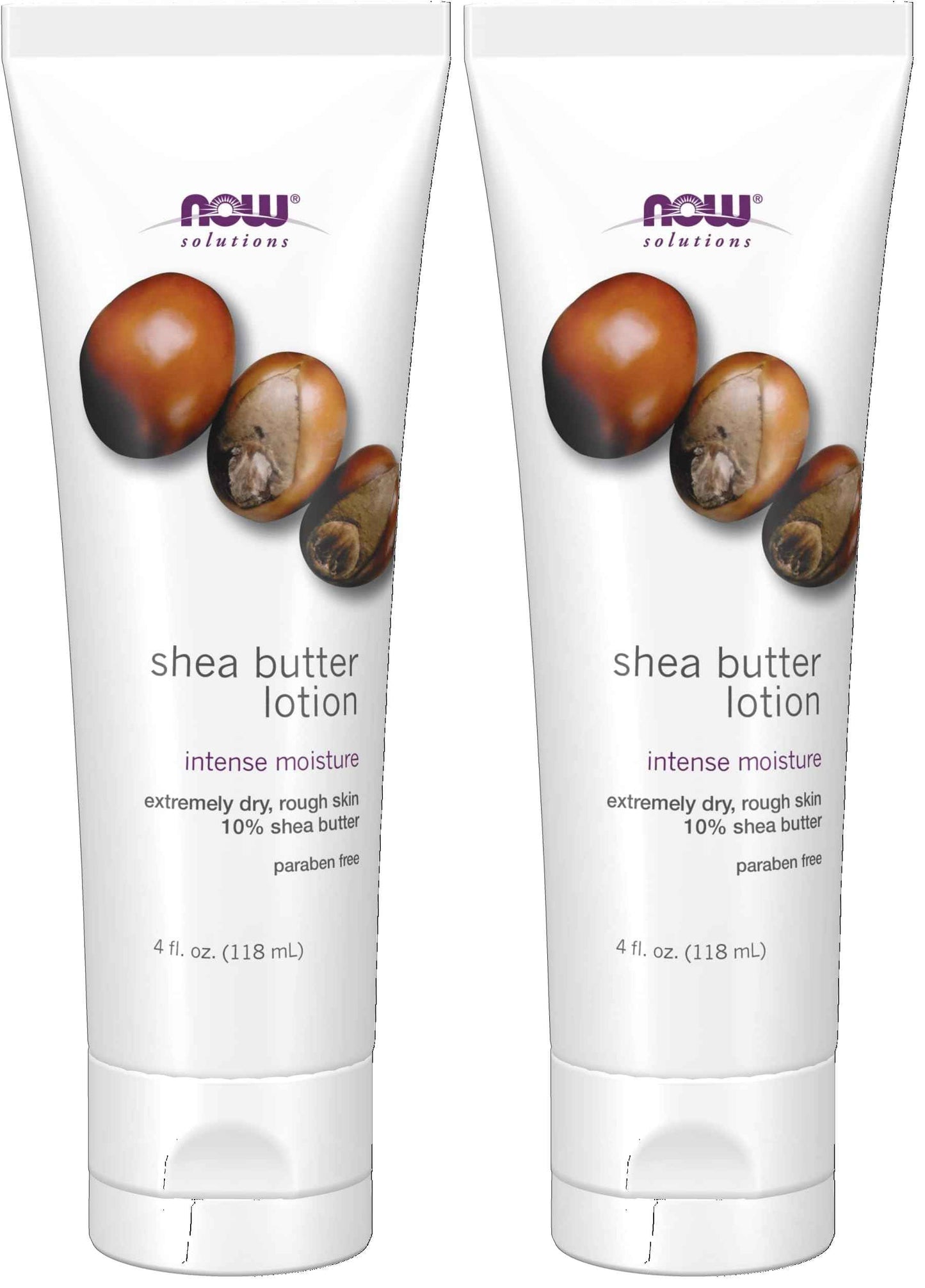NOW Solutions, Shea Butter Lotion, Intense Moisture for Extremely Dry Rough Skin, 4-Ounce (Pack of 2)