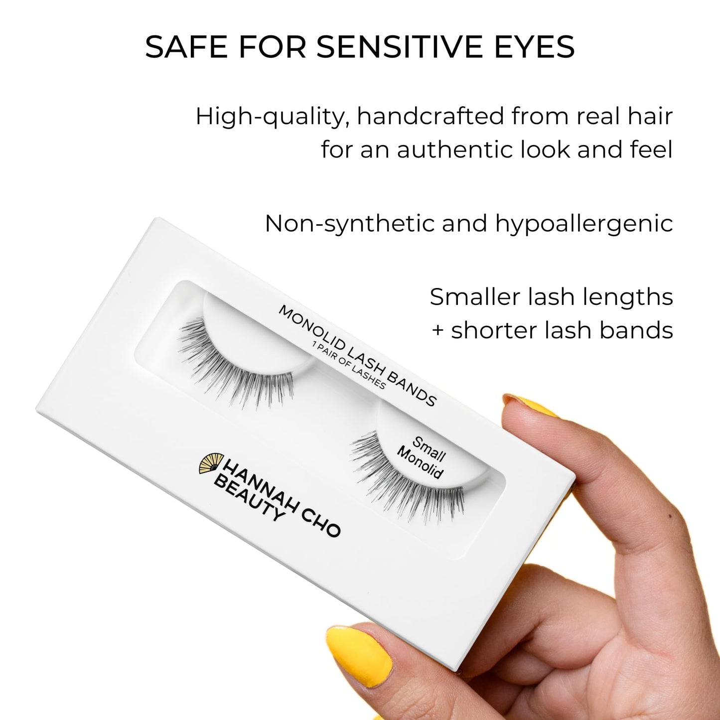 False Lashes for Monolids Sample 3 Pack - Natural Strip Lifting Eyelashes for Asian Eyes - Cute Manga Small Lash Styles - Hannah Cho Beauty