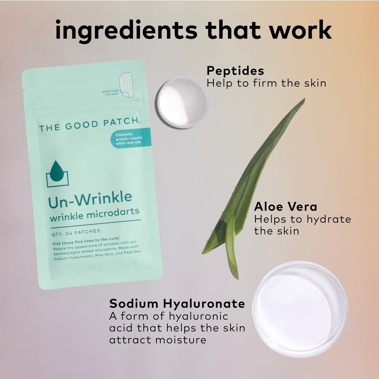 The Good Patch Un-Wrinkle Microdart Anti Wrinkle Patches for Crow’s Feet and Between Eyes, Made with Sodium Hyaluronate, Aloe Vera, Peptides, Clinically Proven (8 Total Microdart Patches)