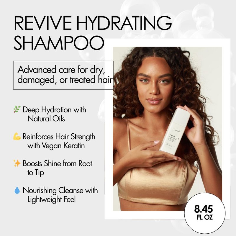Revive Hydrating Shampoo 8.45 fl oz | Vegan Keratin, Natural Oils & Amino Acids | For Dry, Frizzy, Damaged, Chemically Treated & All Hair Types
