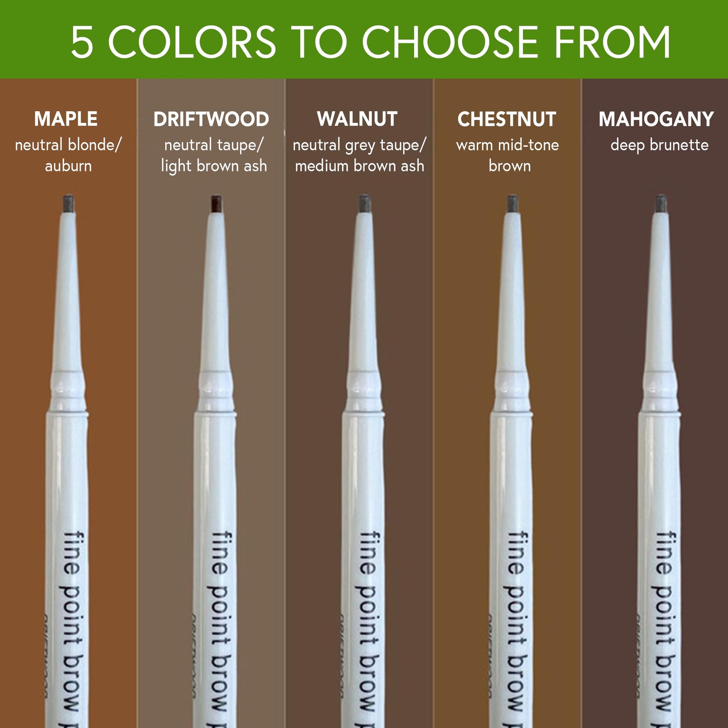 Honeybee Gardens Fine Point Maple Brow Pencil with Spoolie, Vegan