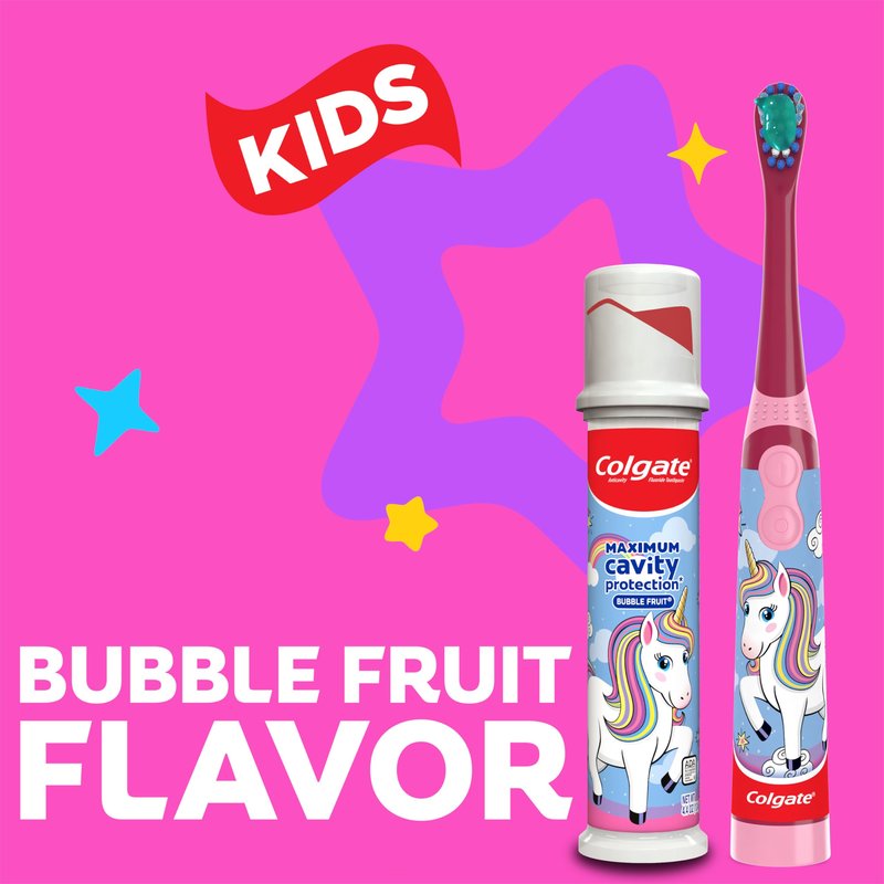 Colgate Kids Unicorn Toothpaste Pump with Fluoride for Cavity Protection, Ages 6+, ADA Accepted, Bubble Fruit, 4.4 Ounce, 6 Pack