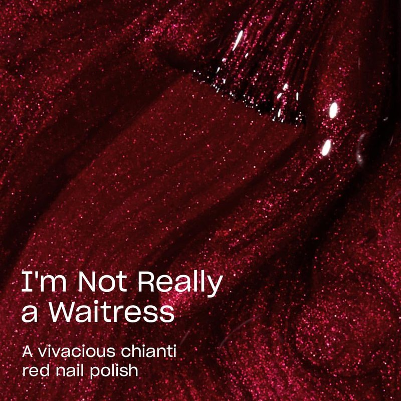 OPI Nail Lacquer I'm Not Really a Waitress | Opaque Dark Red Pearl Chip Resistant Nail Polish | Fast Drying, Streak Free
