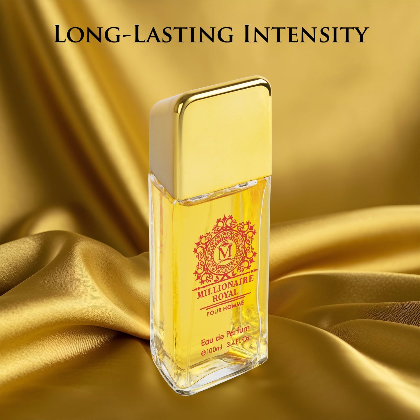 Millionaire Royal for Men - Oriental Fresh Woody Fragrance - Top Notes of Mandarin, Bergamot & Cardamom - Natural, Mild, Free of Parebens, Vegan & Cruelty-Free - Elegant 100ml Bottle, Parfume for Men