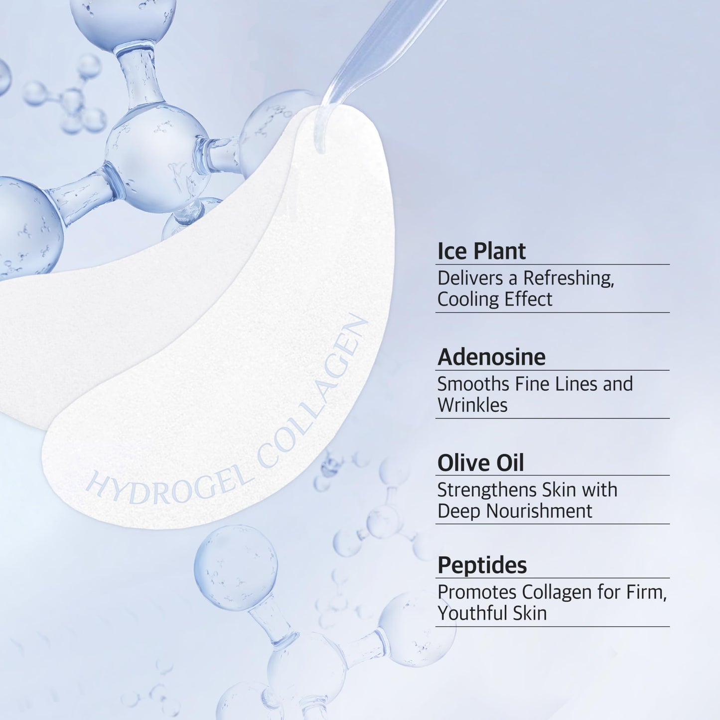 MORENUF Hydrogel Collagen Real Cool 6 Pairs of Eye Patches & Hydrating Roll-On Serum Set for Dark Circles and Puffiness - Hyaluronic Acid and Caffeine Eye Serum Korean