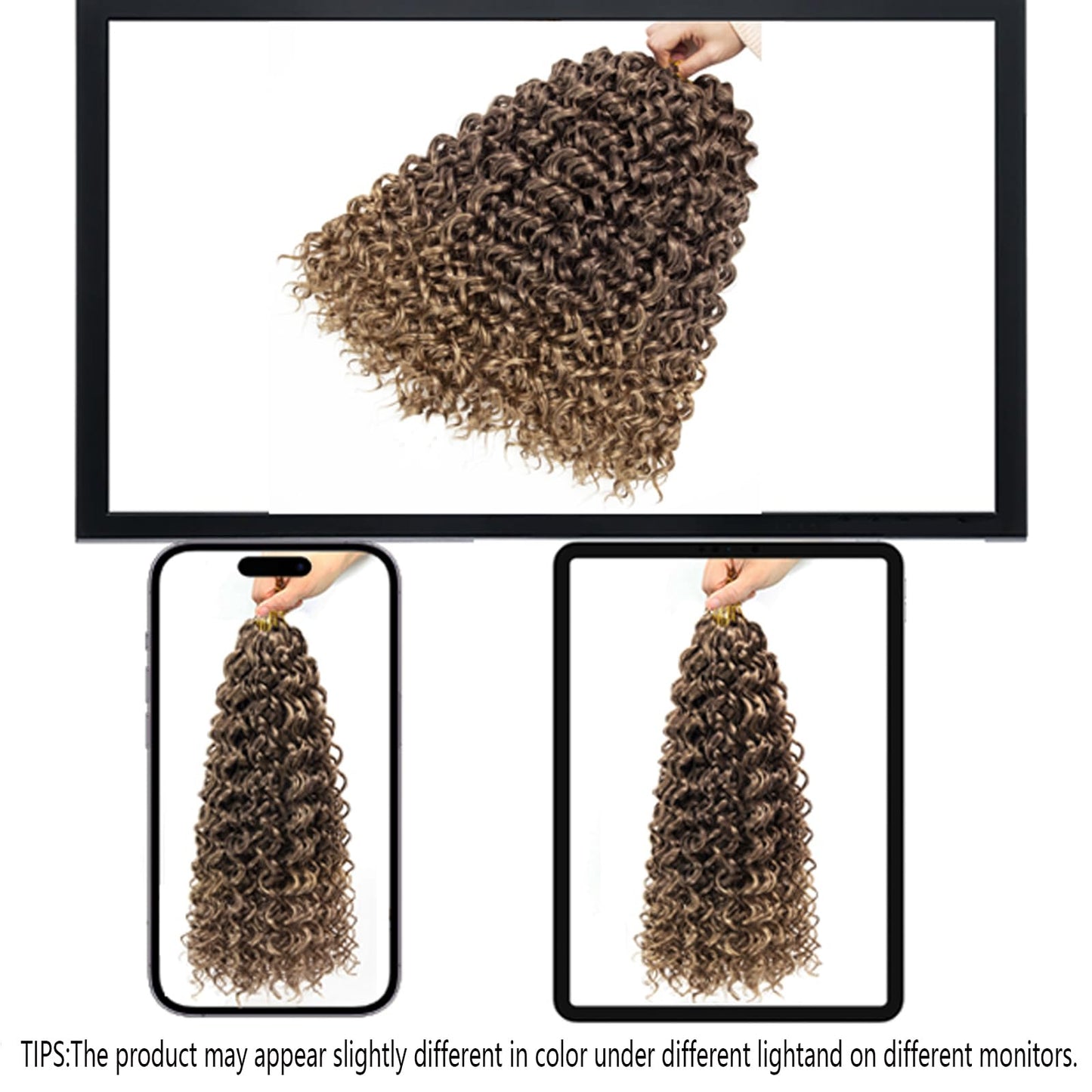 YXCHERISHAIR 8 Packs Curly Crochet Hair GoGo Curl Crochet hair for Women Deep Wave Braiding hair,Synthetic Bohemian Crochet Braids Water Wave Crochet hair Extensions (18inch, 33/27)