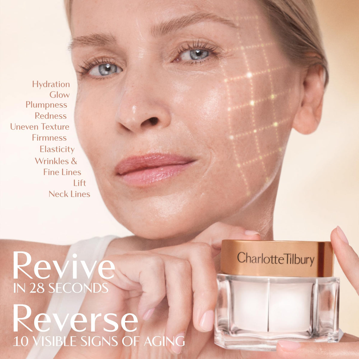 Charlotte Tilbury Magic Cream Daily Face Moisturizer & Primer – Hydrating & Firming with 100+ Peptides & Hyaluronic Acid | Clinically Proven to Boost Skin Barrier (1.01 fl. oz.)