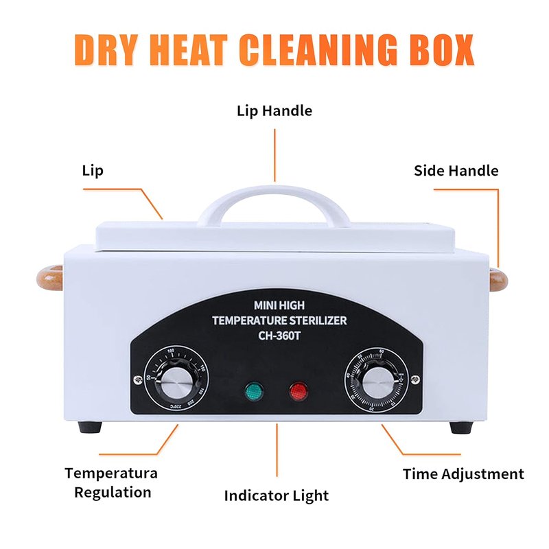 Nail Tool Sterilizer - High-Temperature Dry Box with Timer for Manicure & Hairdressing | Cleans Tweezers & Metal Tools