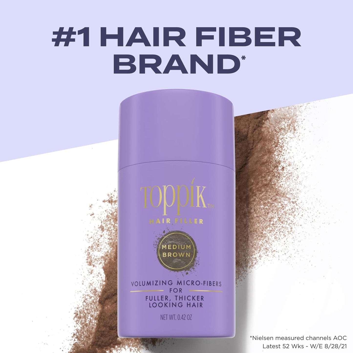 Toppik Hair Filler - Medium Brown Hair Thickening Powder, 12G | Boost Volume & Conceal Thinning Hair