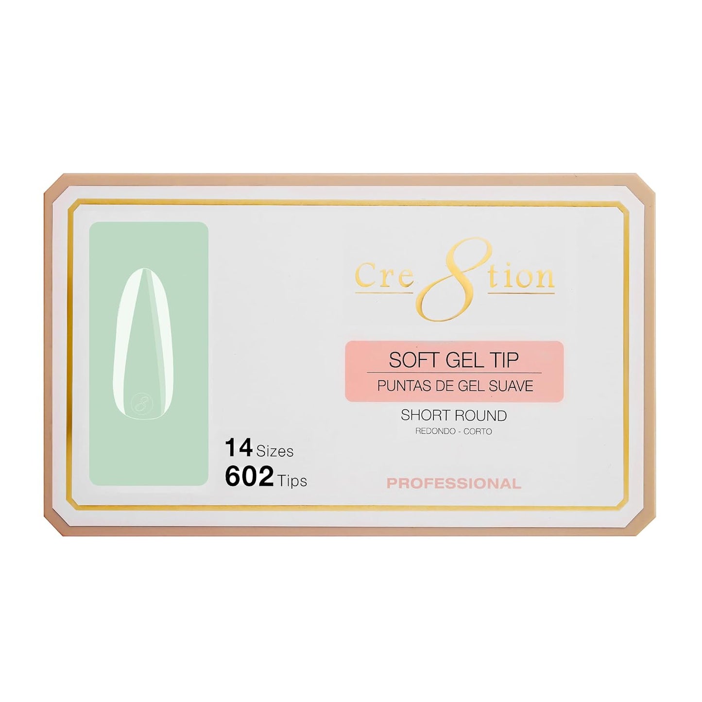 Soft Gel Nail Tips - Short Round Shape | 602 Tips in 14 Sizes (00-9) for Professional Nail Extensions