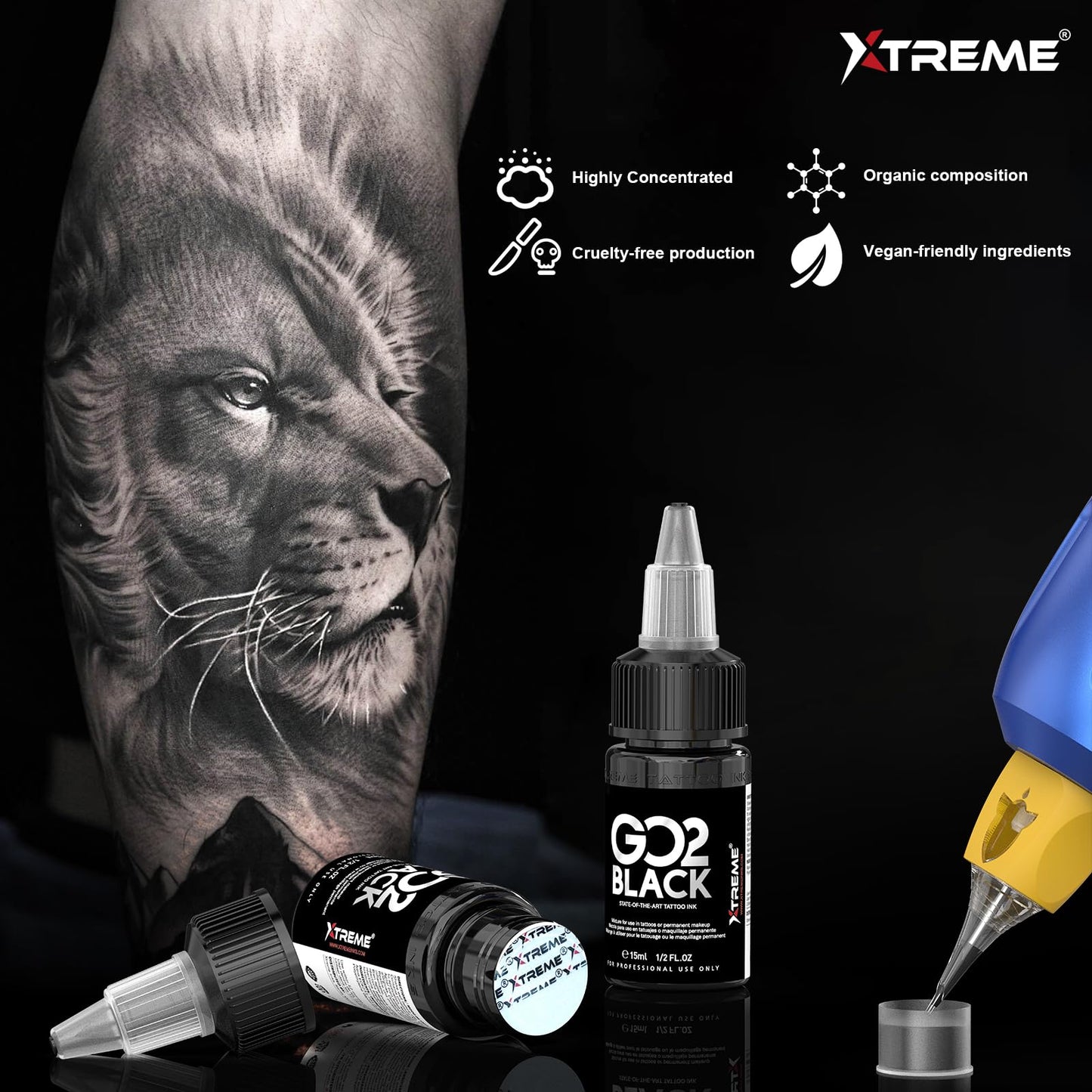 Tattoo Gun Kit, Wormhole Tattoo Kit Wireless Tattoo Machine Kit with 1,500 mAh Capacity Wireless Power Supply Digital LED Display Tattoo Pen Kit WTK257