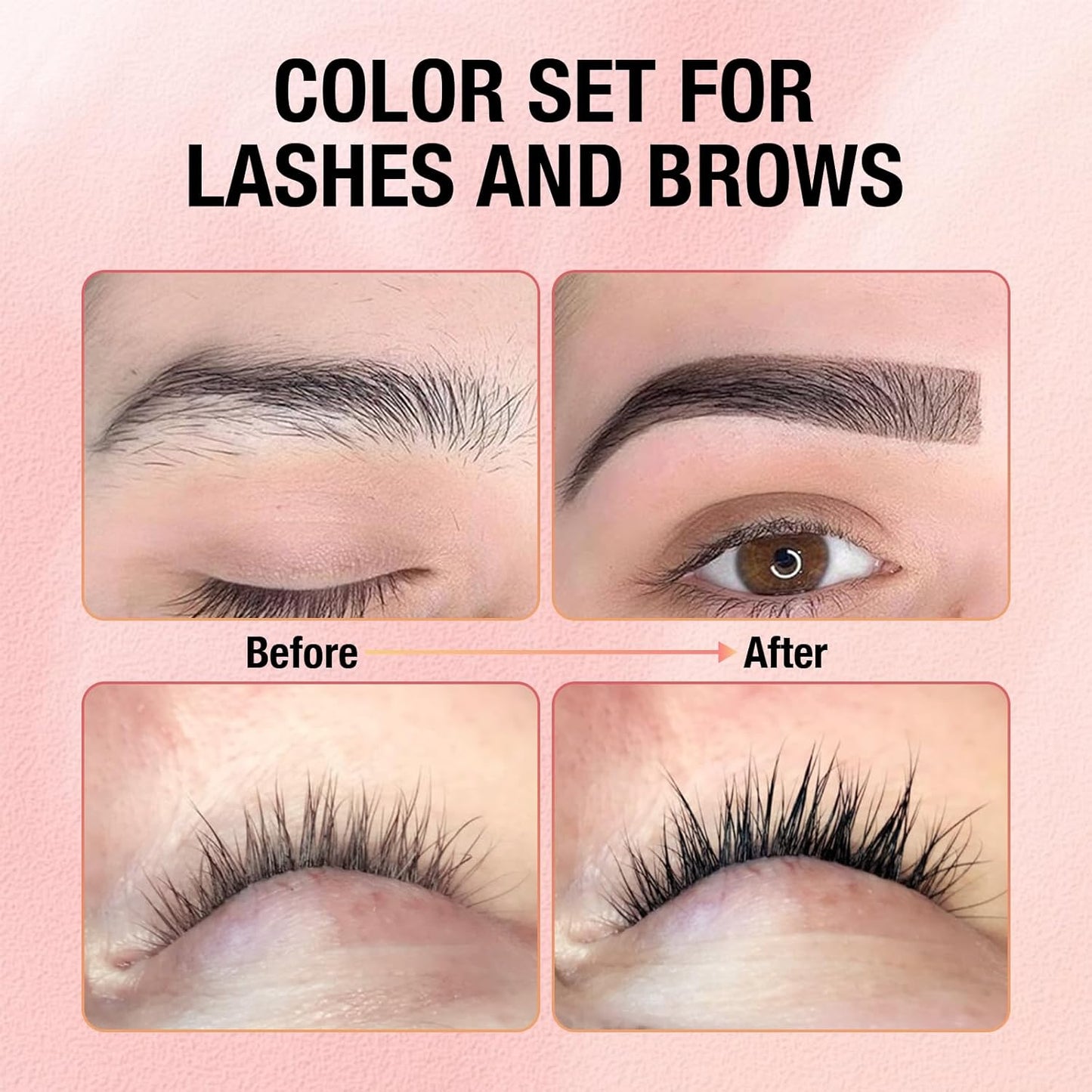 Lash Color Kit - Black Eyelash & Brow Dye Set | Long-Lasting Natural Effects, 8 Weeks of Use