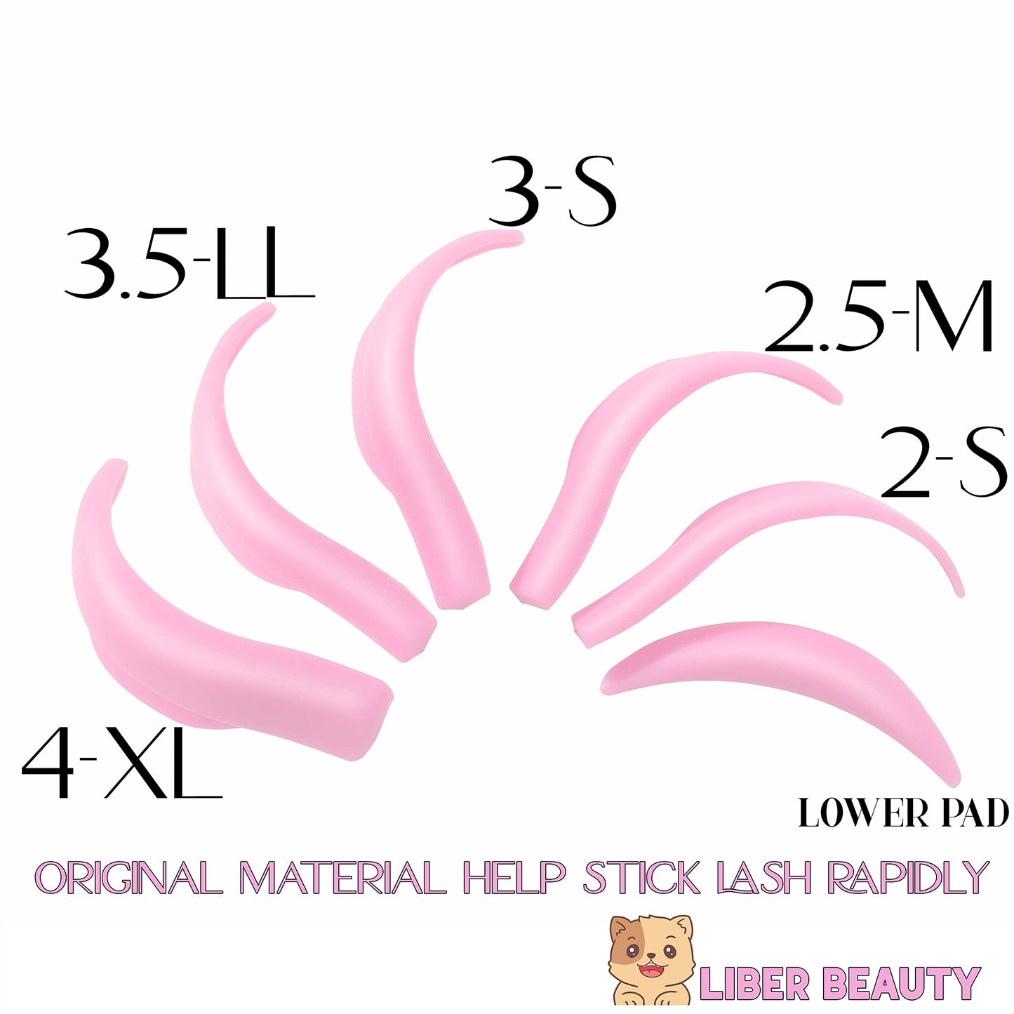 Lash lift Pad, Eyelash Perming Rod, Soft Lash Lamination Curler Shield Mega L Curl, 6 Size Lash Lifting Pads Fit All Eyes and Lashes, Lamination Roller Give Eyelashes Super Curl Never Pops Off Eyes -100 Applications Perming Guards Rods Roller (Mega L Pads