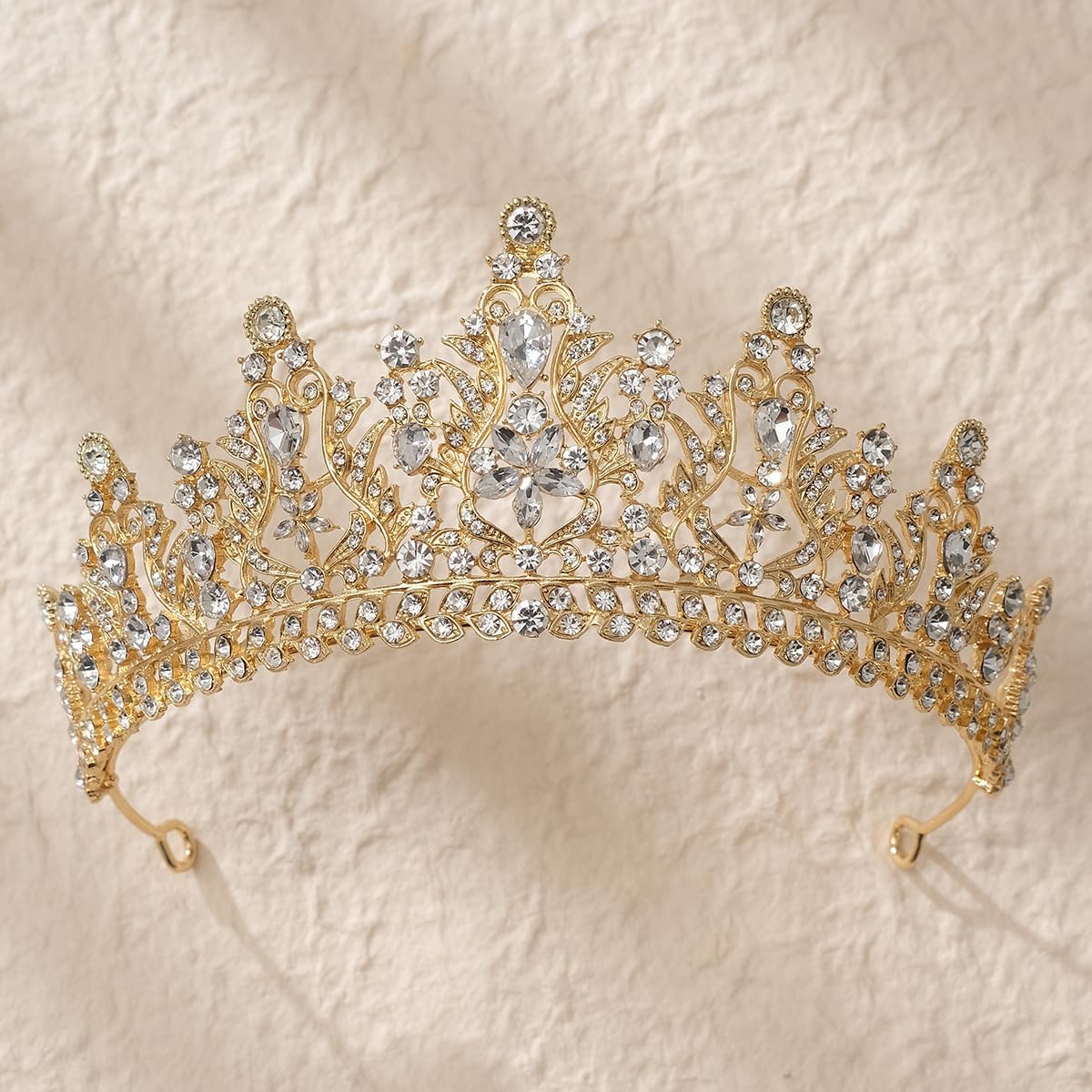 Crystal Wedding Tiara for Women - Royal Queen Crown Headband | Metal Princess Design for Bride, Birthday, Prom