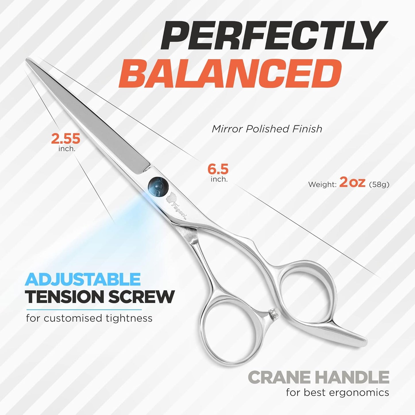 Professional Hair Cutting Scissors - 6” Sharp Blades for Precision | Barber Shears Set for Men & Women
