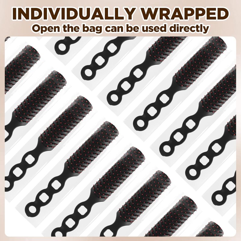 Detangling Hair Brush Set - 110 PCS Bulk Brushes for Curly Hair | Individually Wrapped for Men & Women, Ideal for Charities & Hotels