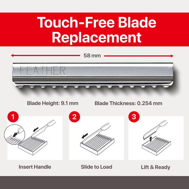 Feather Bonus Value Pack, Styling Razor Standard Blades - Professional Hair Cutting Blades for Styling, Shaping, Thinning - Single Edge Guarded Blade - Made in Japan -30 Counts +1 Blade Disposal Case