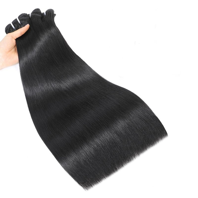 Afrodiva Straight 3 Bundles Human Hair 14 16 18 Inch 100% Unprocessed Brazilian Virgin Human Hair Bundles Double Weft Weave Bundles Straight Hair 70g/Bundle Hair Natural Color