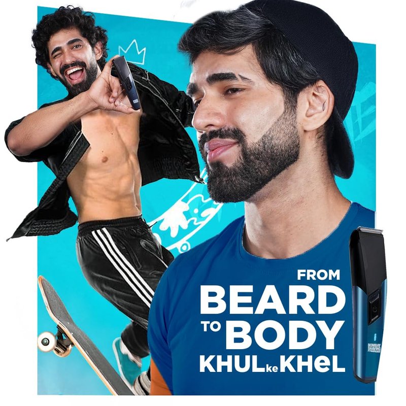 Bombay Shaving Company 11 in 1 Trimmer Men All in One Full Body Trimmer for Men 90 Min Charge time 90 mins Run time Type C Charging Power Groomer (New Model), Blue