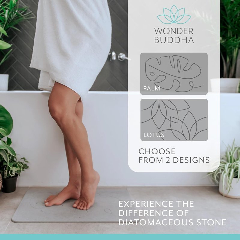 Wonder Buddha Stone Bath Mat - Luxurious Lotus Design for Spa-Like Comfort