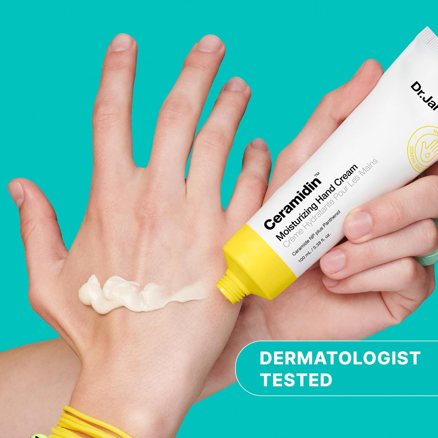 Dr.Jart+ Ceramidin Moisturizing Korean Hand Cream For Dry Hands with Ceramides and Panthenol | Korean Skin Care, 3.38 Fl Oz