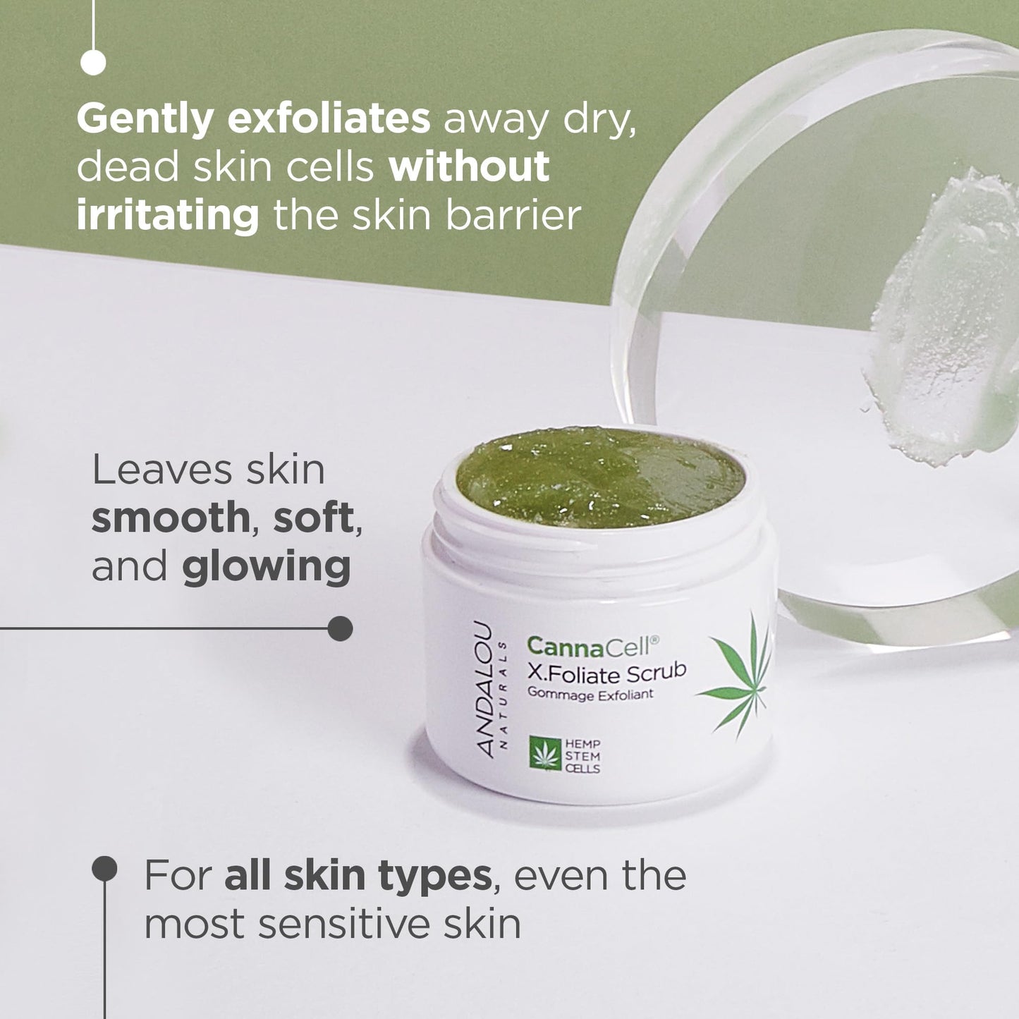 Andalou Naturals CannaCell X.Foliate Scrub, 1.7 Ounces