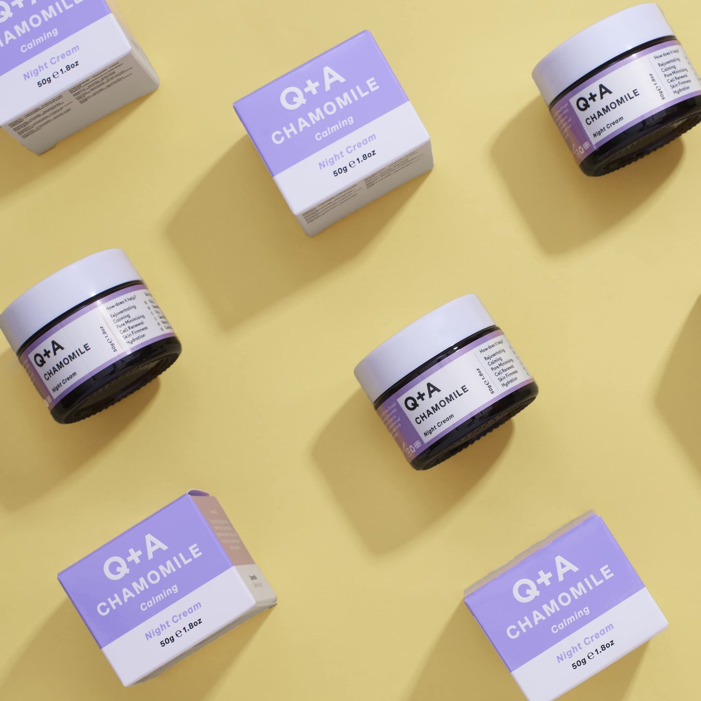 Q+A Chamomile Night Cream, a Super Soothing Moisturiser, works whilst you sleep for a hydrated and fresh complexion (1.8 Fl.Oz)