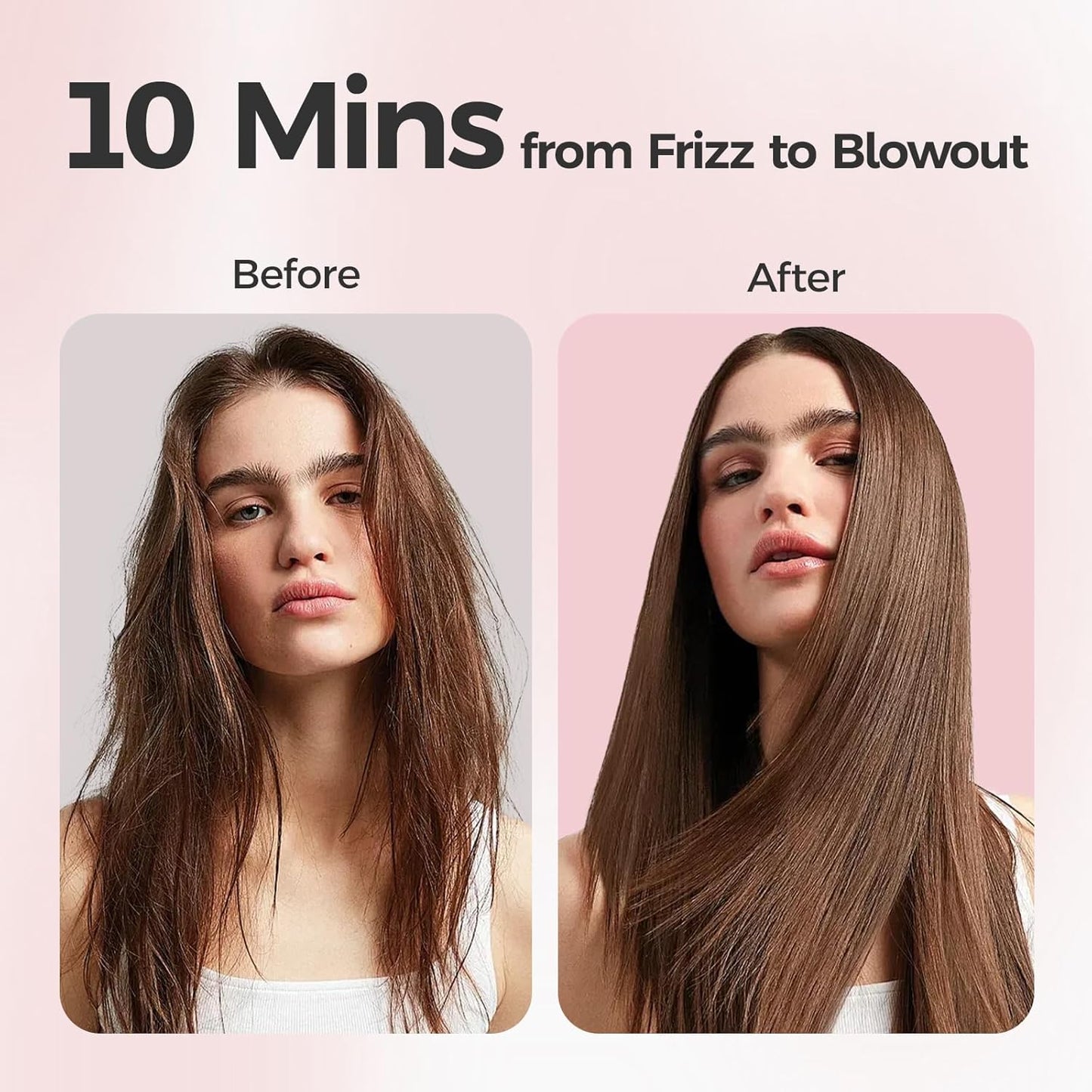 CONFU Blow Dryer Brush - 4-in-1 Hot Air Styling Tool for Frizz-Free Volume | Drying, Straightening, Curling