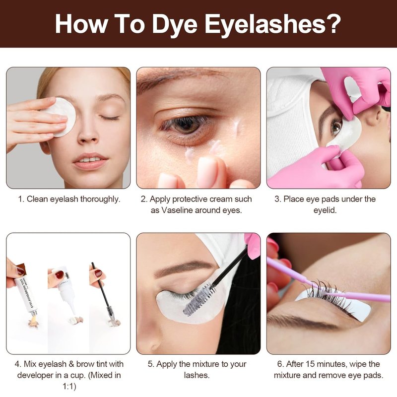 Eyelash & Eyebrow Kit - 2-In-1 Professional Lash & Brow Color Set | Easy DIY Hair Color for Salon & Home - 7ml Coffee/Dark Brown