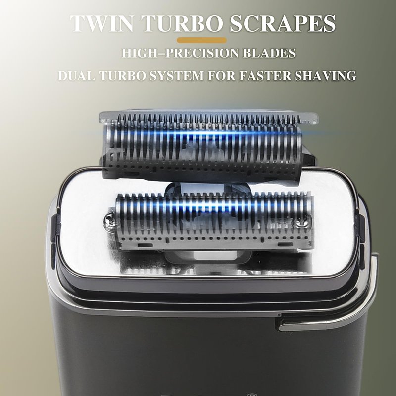 LQT Latest 2-in-1 Electric Shaver Facial Mesh Shaver - Portable Cordless Shaver - Hidden Trimmer and Fast Charging Function - (3150 Mesh Holes, 60 Blades) Black