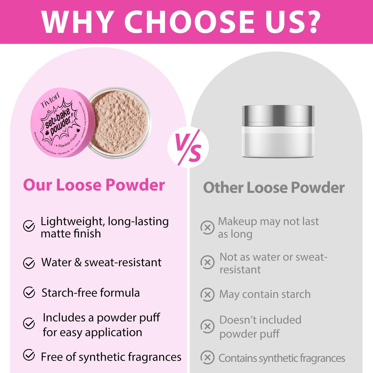 Setting Powder for Makeup, Extra Fluffy Loose Face Powder Poof, Soft Natural Face Makeup for Uneven Skin Tone, Blendable Oil Free Powder Foundation,Talc Free,Vegan,Cruelty-Free, 24g (#2 Natural Color)