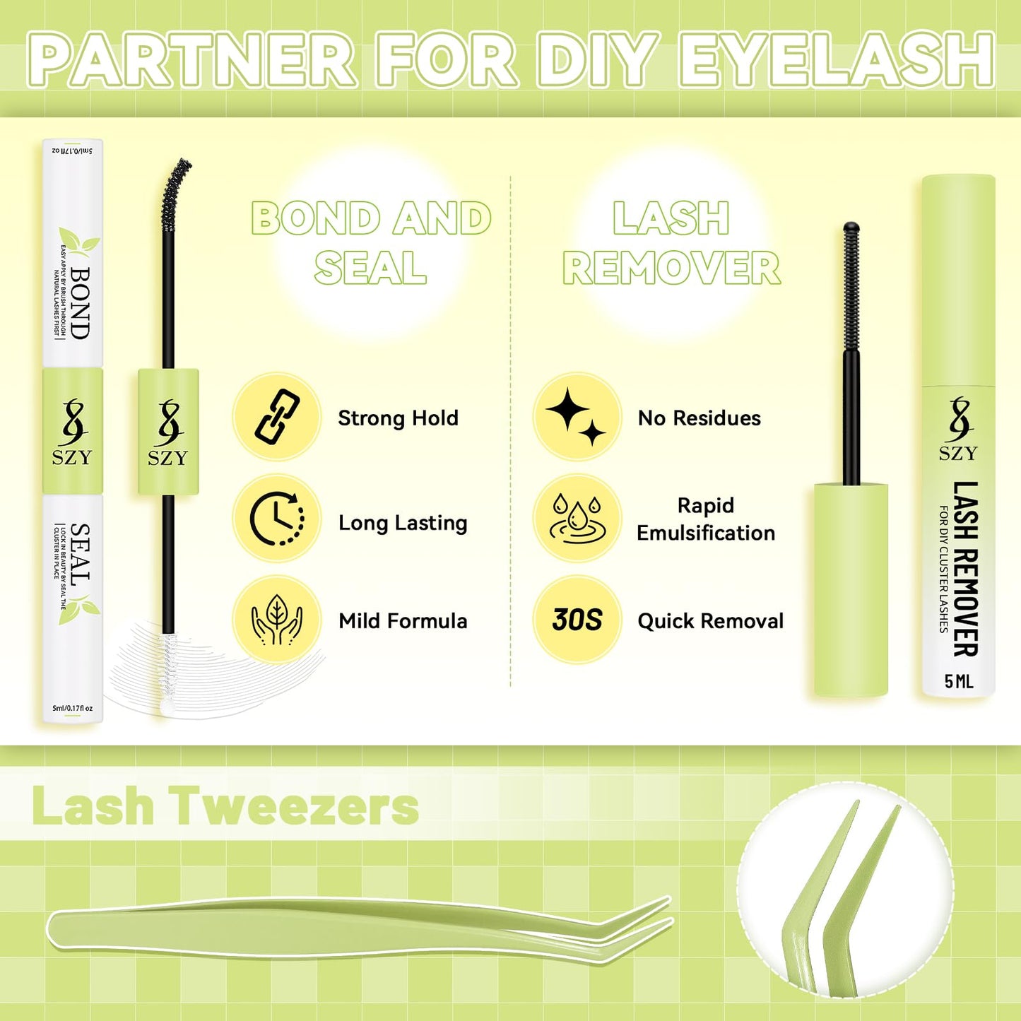Lash Clusters Kit 570pcs 6 styles 30D-100D D Curl Individual Wispy Natural Eyelash With Eyelash Bond and Seal Eyelash Remover and Tweezer DIY at Home Makeup Cosmetic
