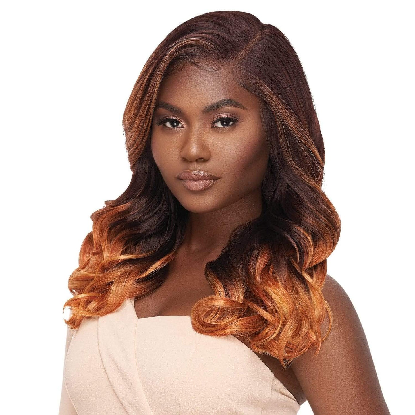Outre Melted Hairline Lace Front Wig - Frontal Effect, No Plucking Required, HD Transparent Lace | Divine (1B)