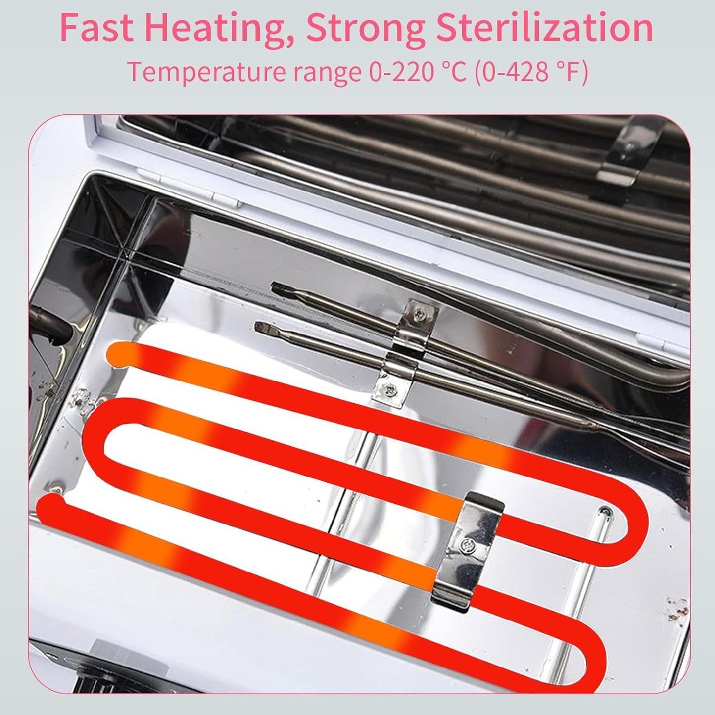 High Temperature Autoclave Sterilizer Machine - 1.5L 110V 300W with Timer for Nail & Beauty Tools