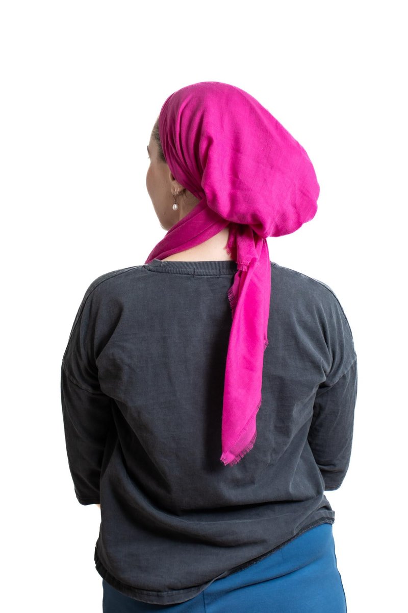 ERMANDINA Pretied Head Scarf Non-Slip Head Wraps for Women, Stylish Jewish Head Coverings, Scarf Headbands for Women (Pink Rose)