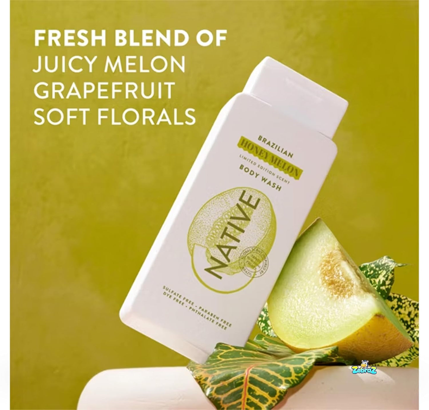 Native Passport Limited Edition Body Wash - Brazilian Honey Melon - Sulfate-Free, 18 fl oz | Pack of 2